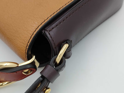 Chloe C 2-way shoulder bag, leather, two-tone, yellow and burgundy.