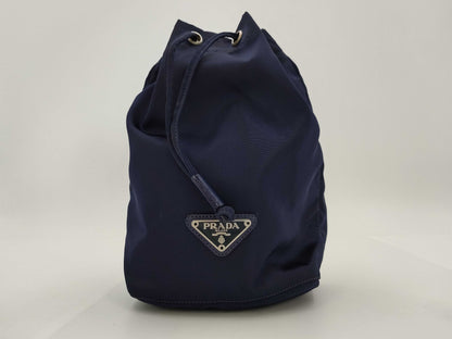 PRADA Drawstring Nylon Pouch Navy