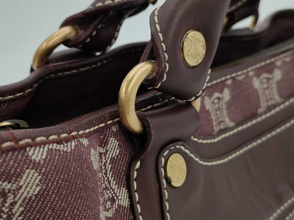 CELINE Paris Macadam Boogie Handbag Canvas Brown Handbag