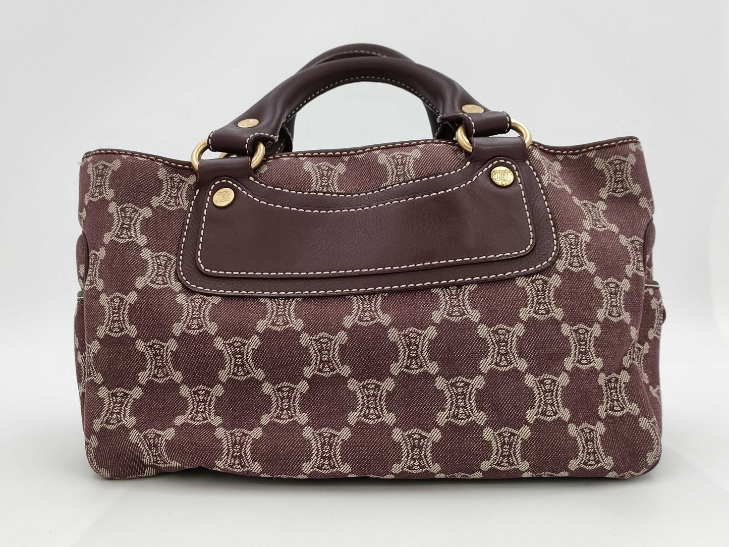 CELINE Paris Macadam Boogie Handbag Canvas Brown Handbag