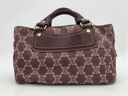 CELINE Paris Macadam Boogie Handbag Canvas Brown Handbag