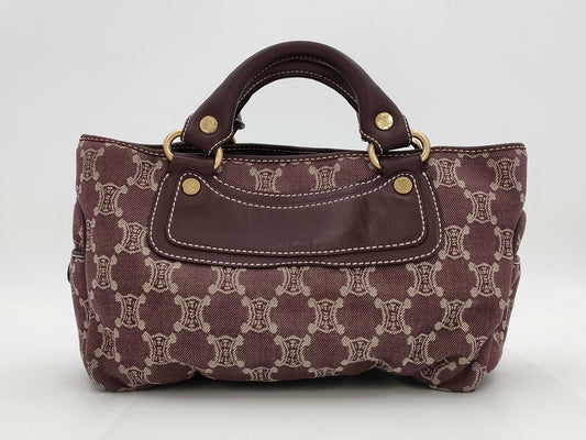 CELINE Paris Macadam Boogie Handbag Canvas Brown Handbag