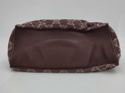 CELINE Paris Macadam Boogie Handbag Canvas Brown Handbag