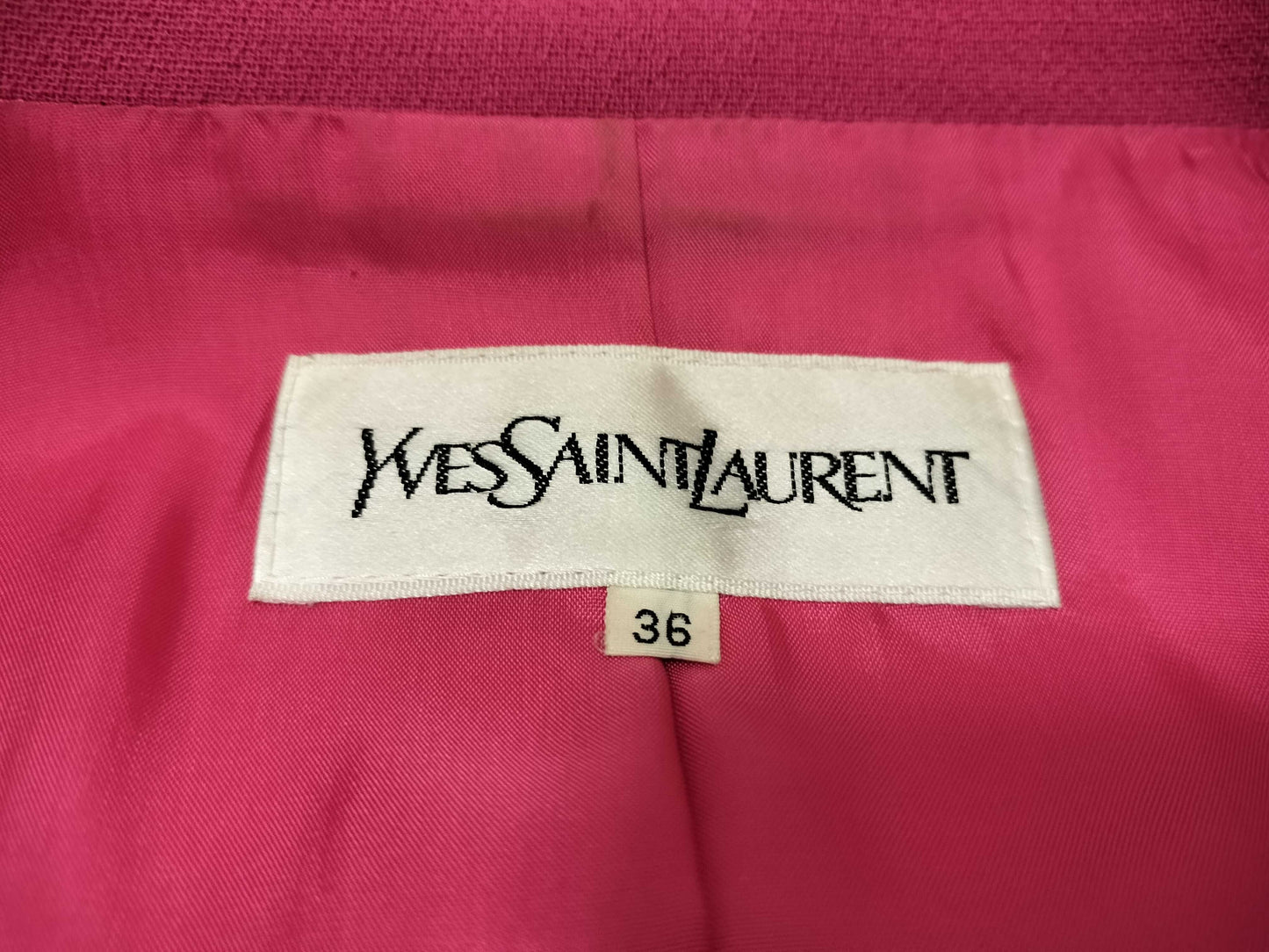 Yves Saint Laurent Tailored Jacket Pink Gold Buttons Size 36 Jacket