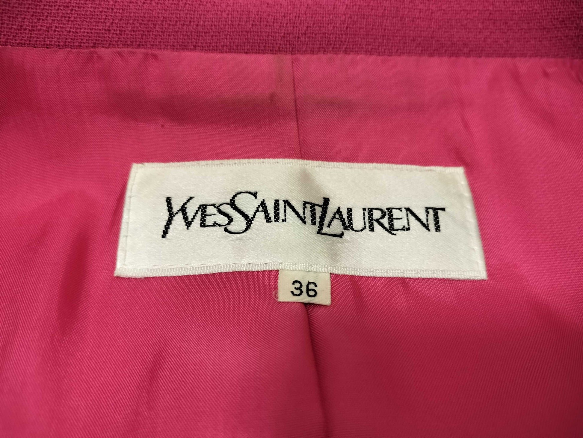 Yves Saint Laurent Tailored Jacket Pink Gold Buttons Size 36 Jacket