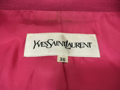 Yves Saint Laurent Tailored Jacket Pink Gold Buttons Size 36 Jacket