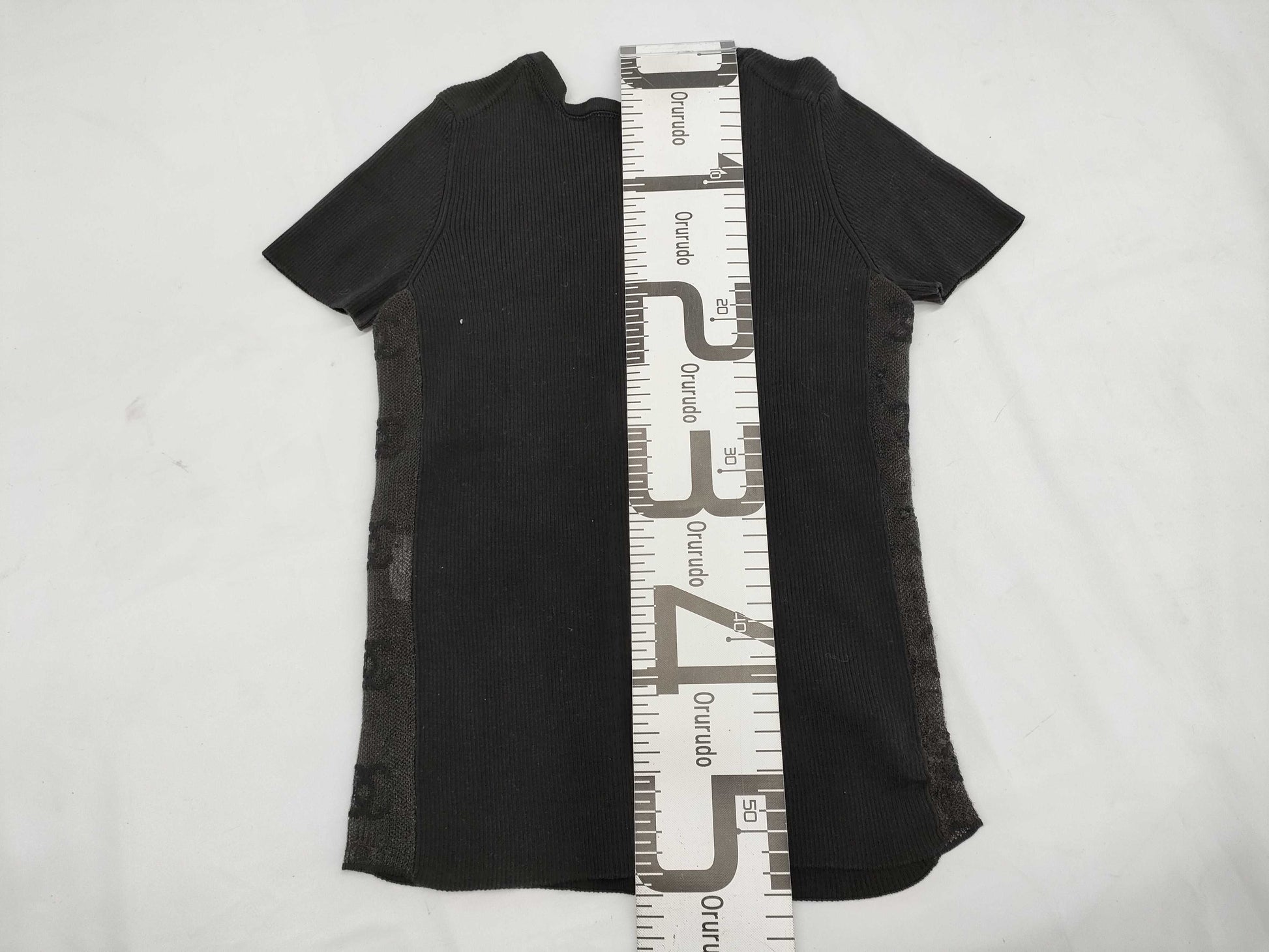 CHANEL 03C P20589V01229 Coco Mark T-shirt, see-through, black, size 36