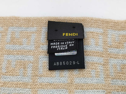 FENDI Zucca Knit Scarf Gray Yellow Scarf