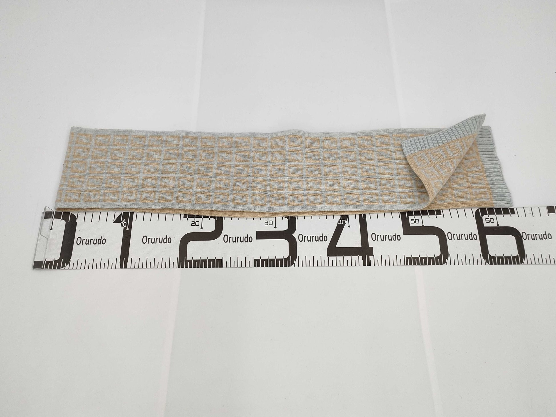 FENDI Zucca Knit Scarf Gray Yellow Scarf