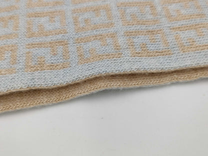 FENDI Zucca Knit Scarf Gray Yellow Scarf