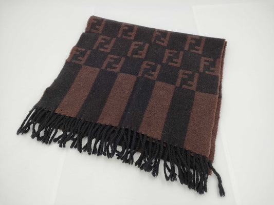 FENDI Zucca Scarf Brown Black Scarf
