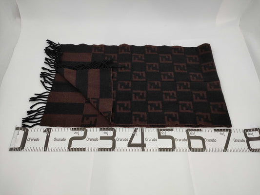FENDI Zucca Scarf Brown Black Scarf