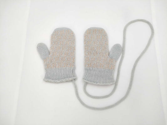 FENDI Zucca Knit Gloves Gray Yellow Baby Size M Other Accessories