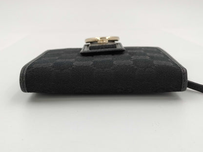 GUCCI 154255 Abby GG Canvas Bifold Wallet Black