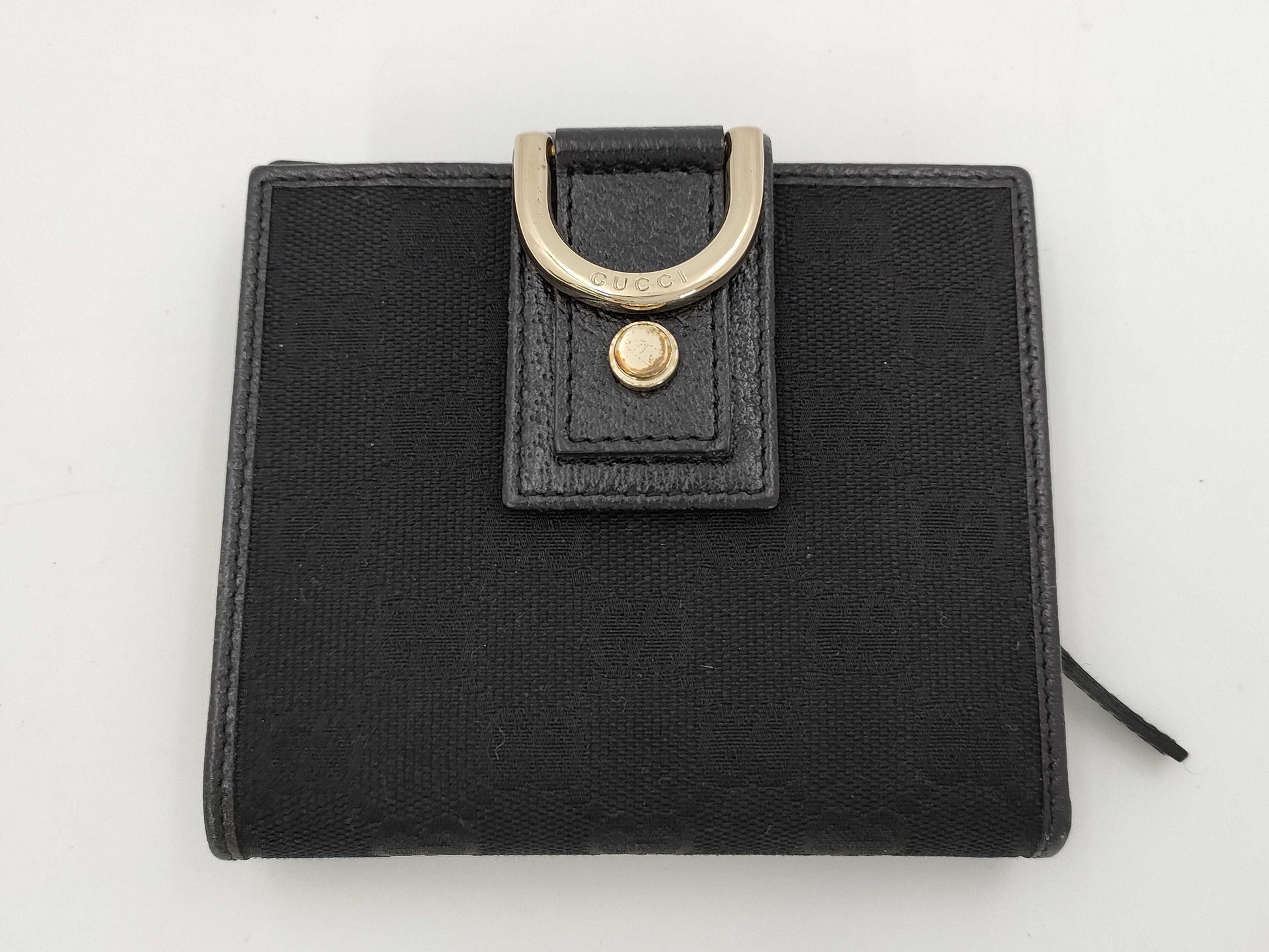 GUCCI 154255 Abby GG Canvas Bifold Wallet Black