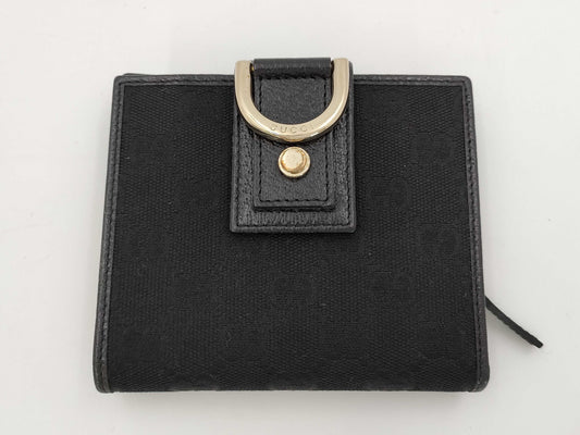 GUCCI 154255 Abby GG Canvas Bifold Wallet Black