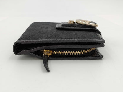 GUCCI 154255 Abby GG Canvas Bifold Wallet Black
