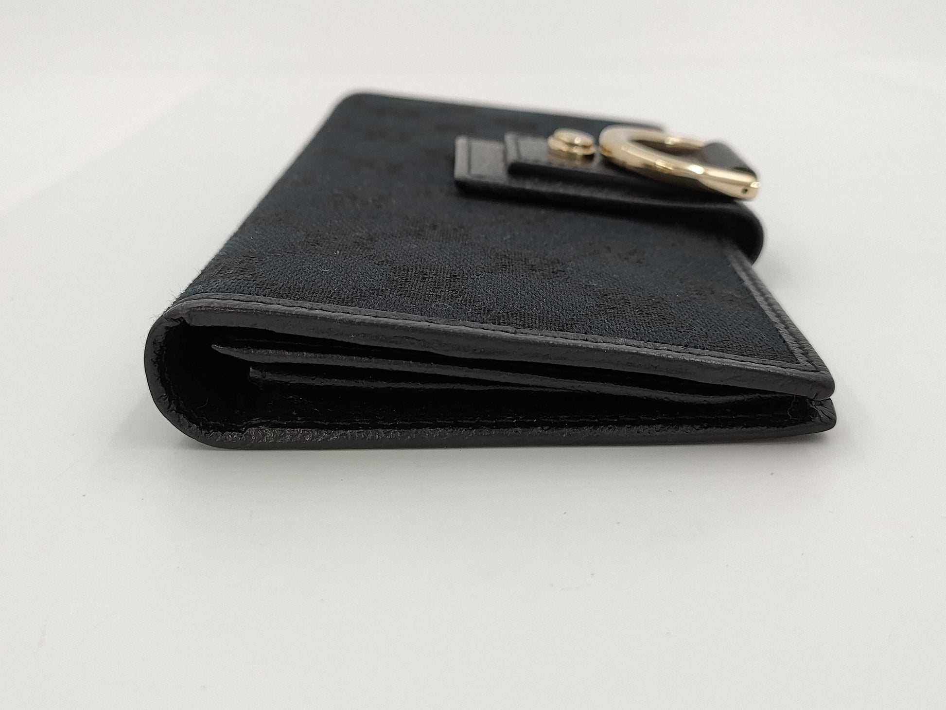 GUCCI 141412 Abby GG Canvas Long Wallet Black Wallet