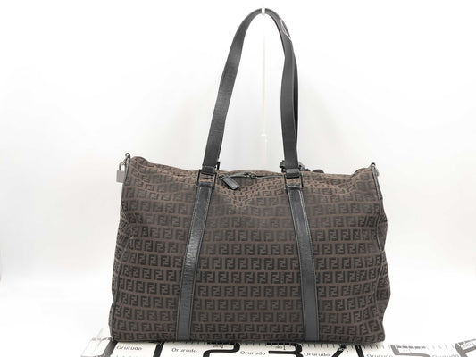FENDI Zucchino Handbag Boston Bag Boston Bag