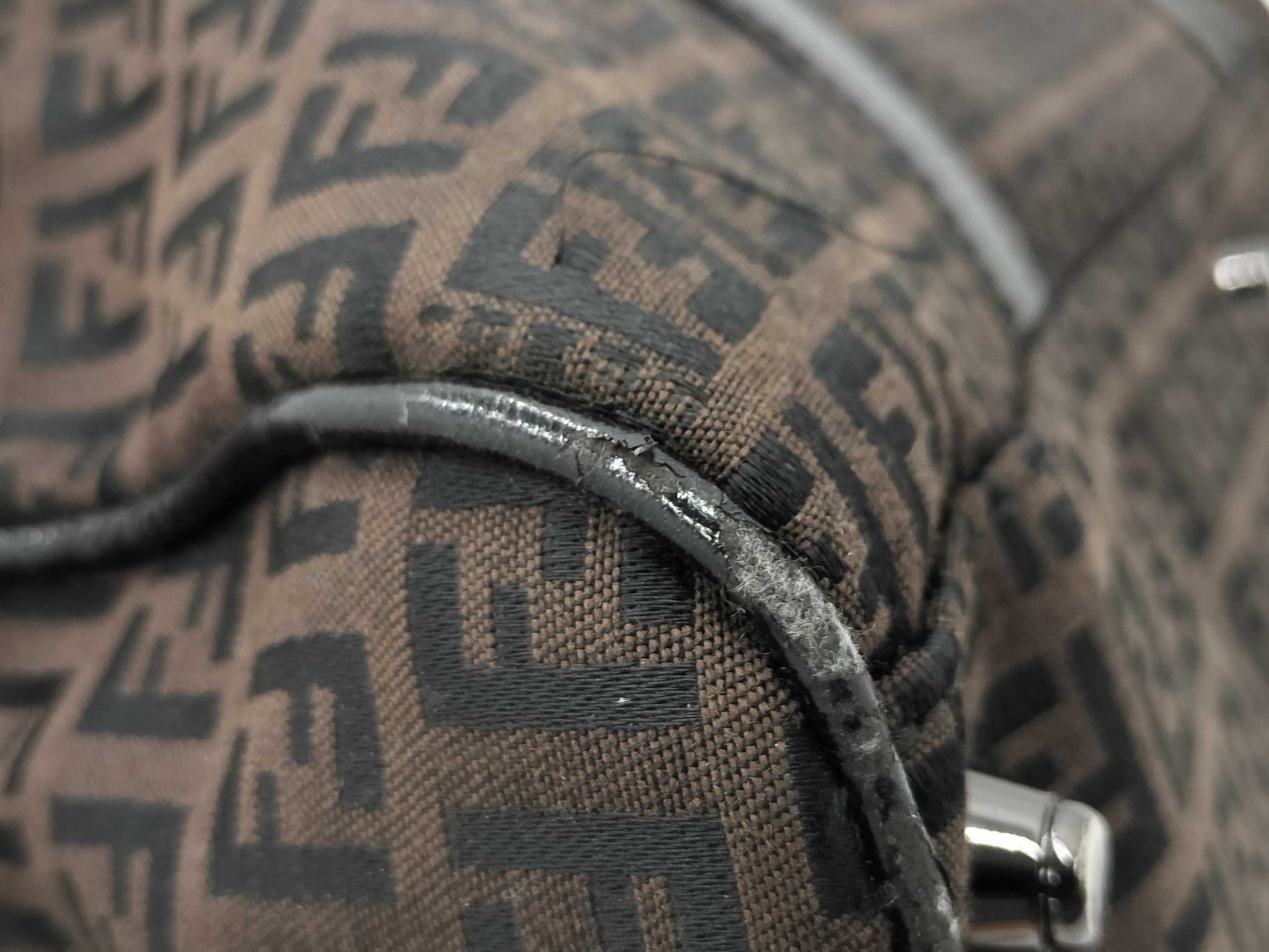 FENDI Zucchino Handbag Boston Bag Boston Bag