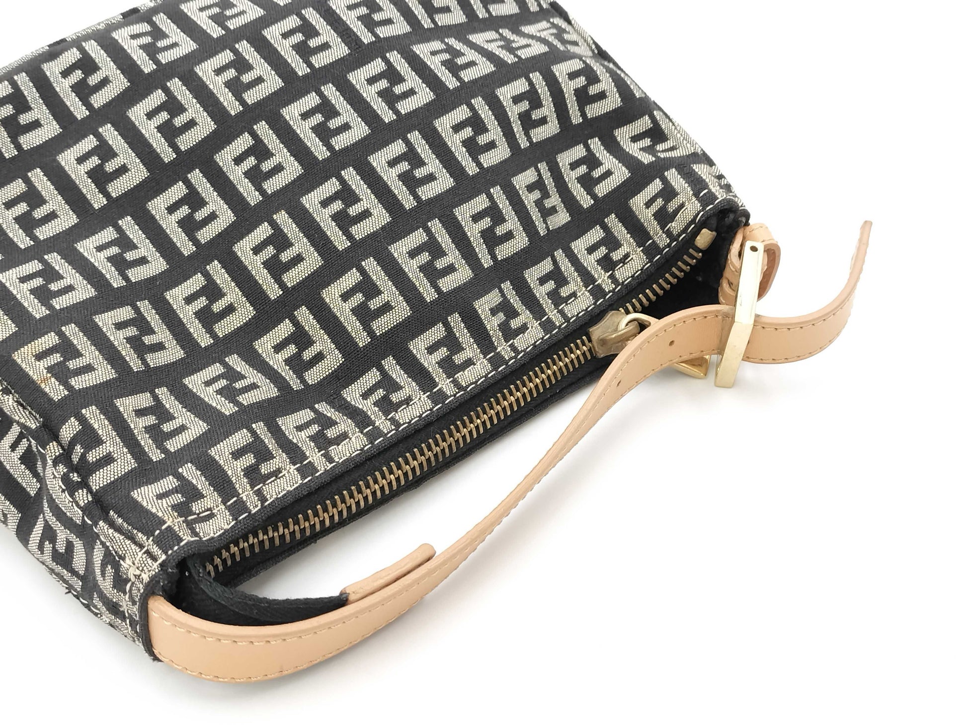 FENDI Zucchino Handbag Hand Pouch Handbag