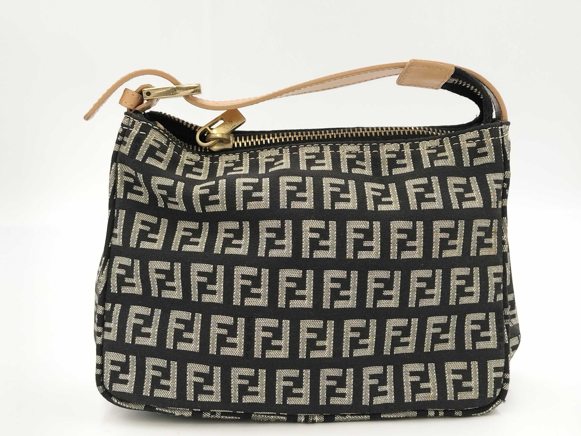 FENDI Zucchino Handbag Hand Pouch Handbag