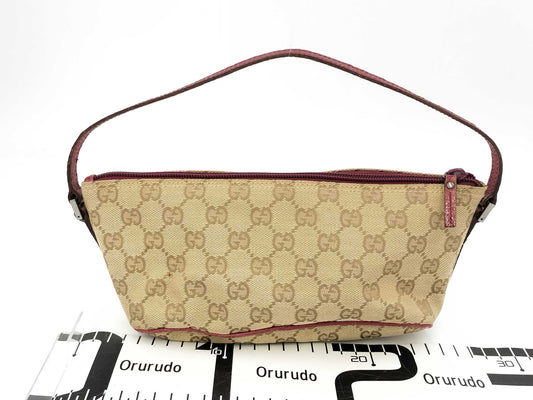 GUCCI GG Canvas Hand Pouch Handbag