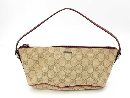 GUCCI GG Canvas Hand Pouch Handbag