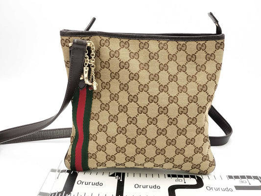 GUCCI GG Canvas Shoulder Bag with Dust Bag