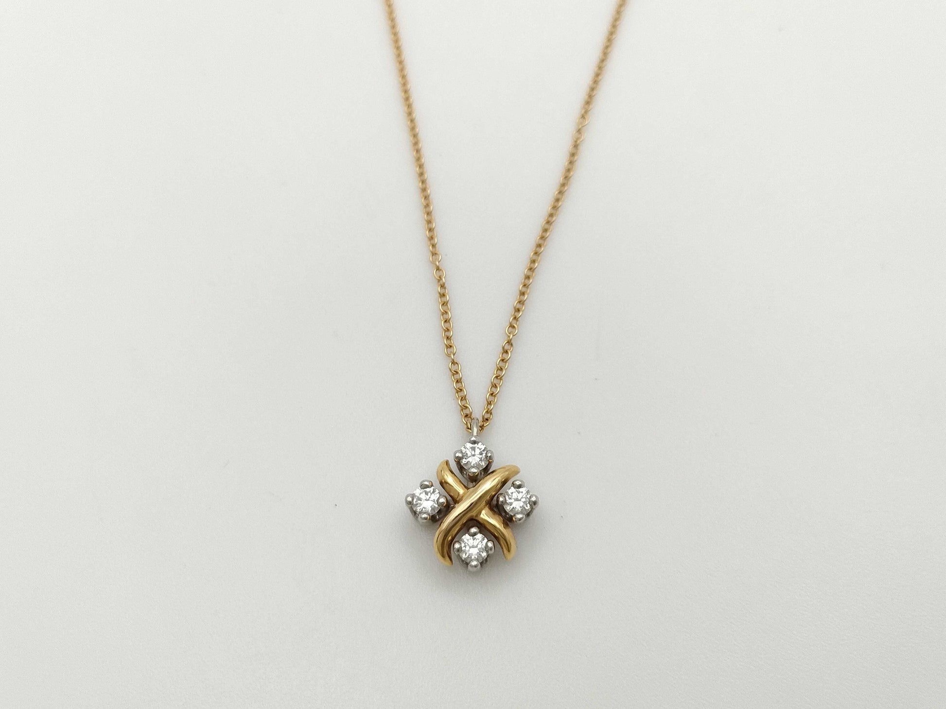 Tiffany & Co. Schlumberger 4PD AU750/PT950 3.6g Necklace 