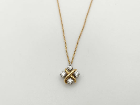 Tiffany & Co. Schlumberger 4PD AU750/PT950 3.6g Necklace 