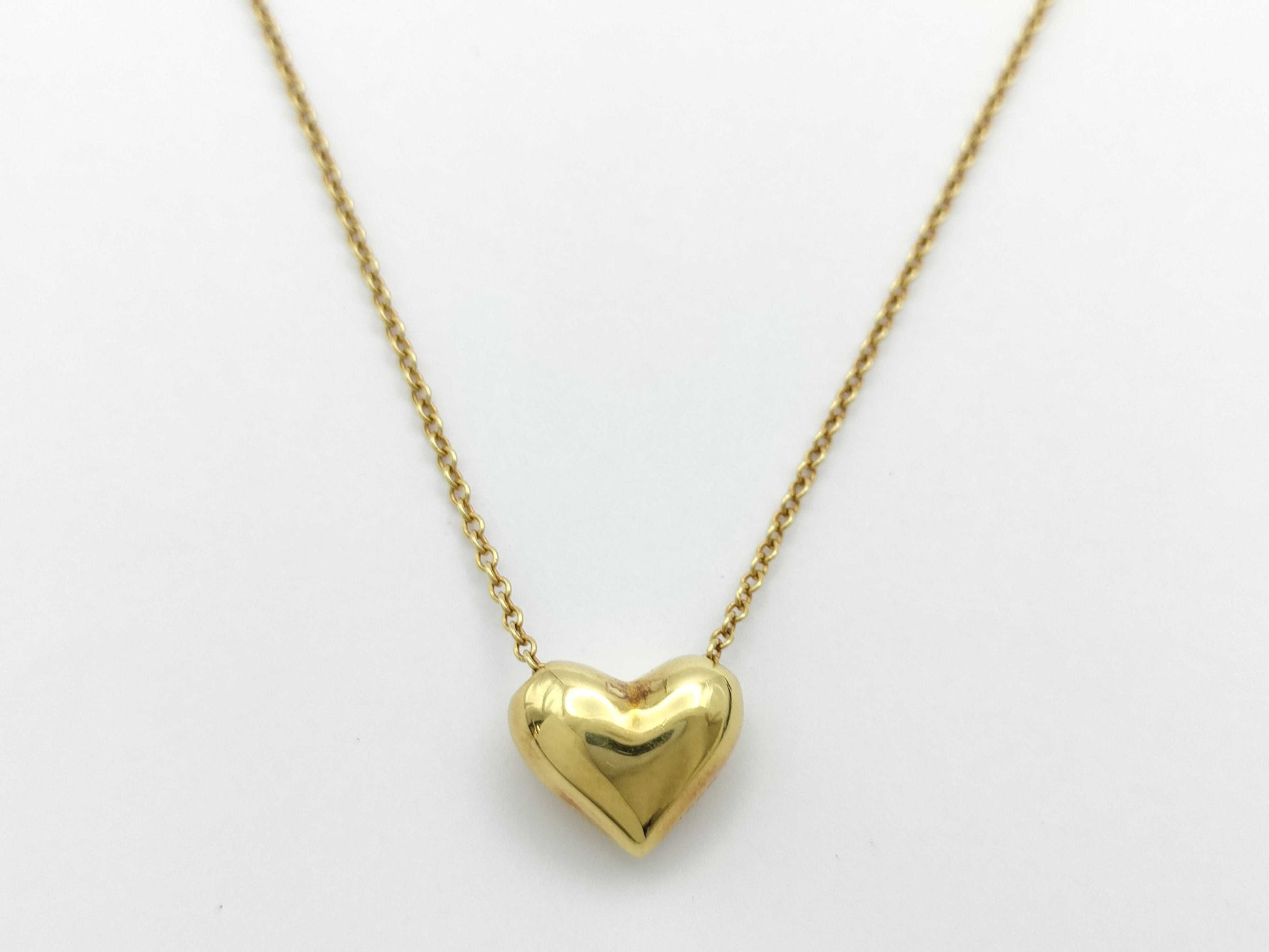 Tiffany & Co. Pinched Heart 3PD Yellow Gold 750 3.5g Necklace 