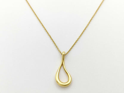Tiffany & Co. Open Teardrop Necklace in Yellow Gold 750, 2.2g 