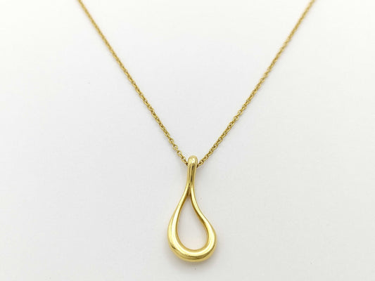 Tiffany & Co. Open Teardrop Necklace in Yellow Gold 750, 2.2g 