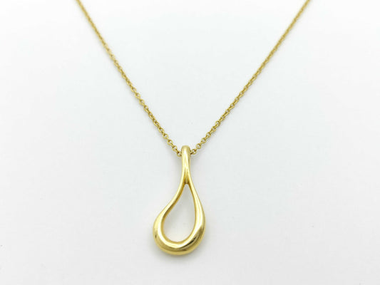 Tiffany & Co. Open Teardrop Necklace in Yellow Gold 750, 2.2g 