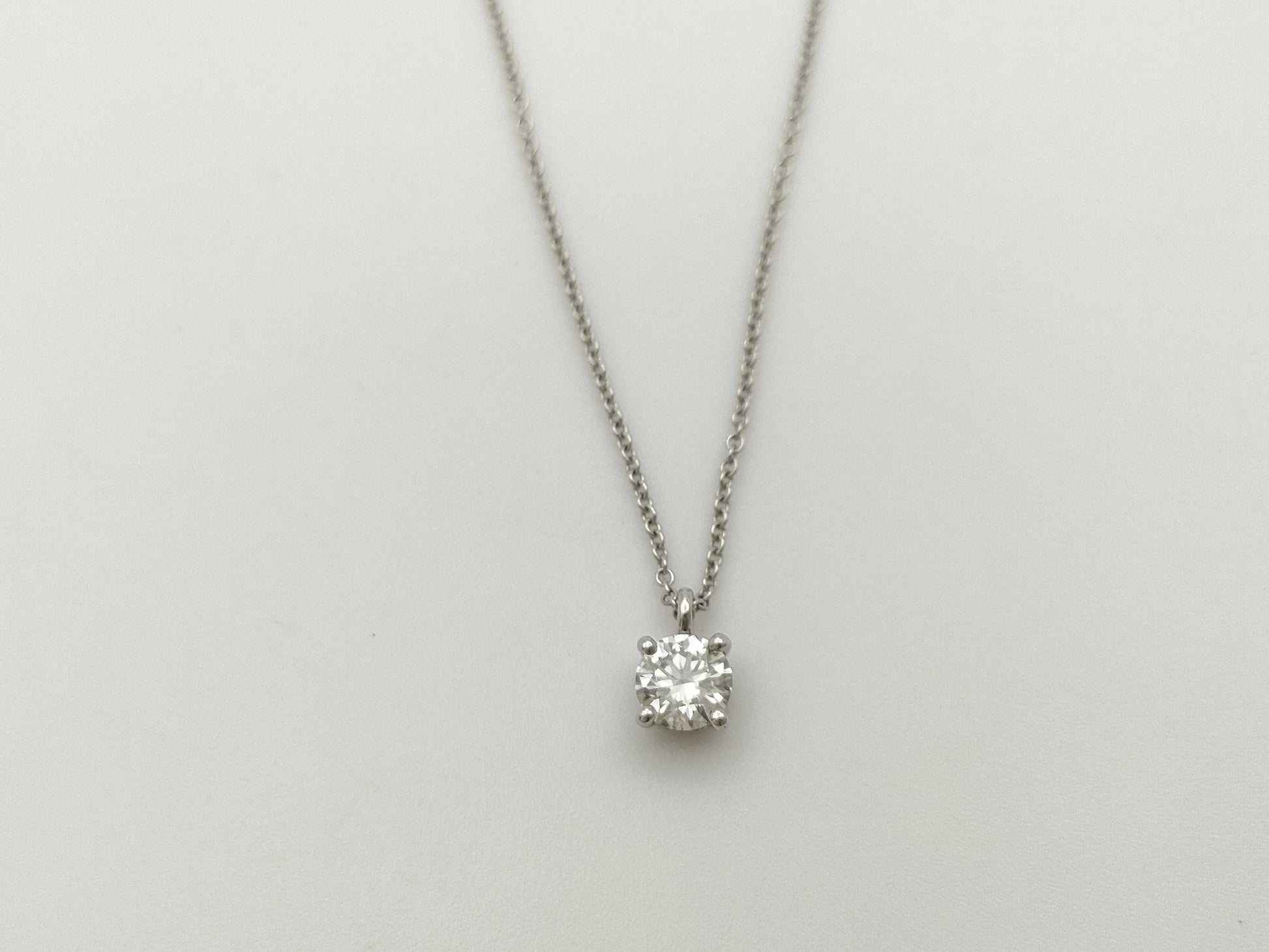 Tiffany & Co. Solitaire D0.55ct PT950 2.7g Necklace 
