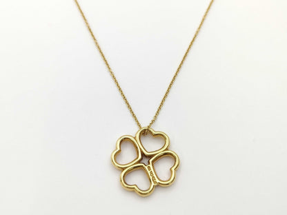 Tiffany & Co. Heart Clover Necklace in Yellow Gold 750, 6.6g 