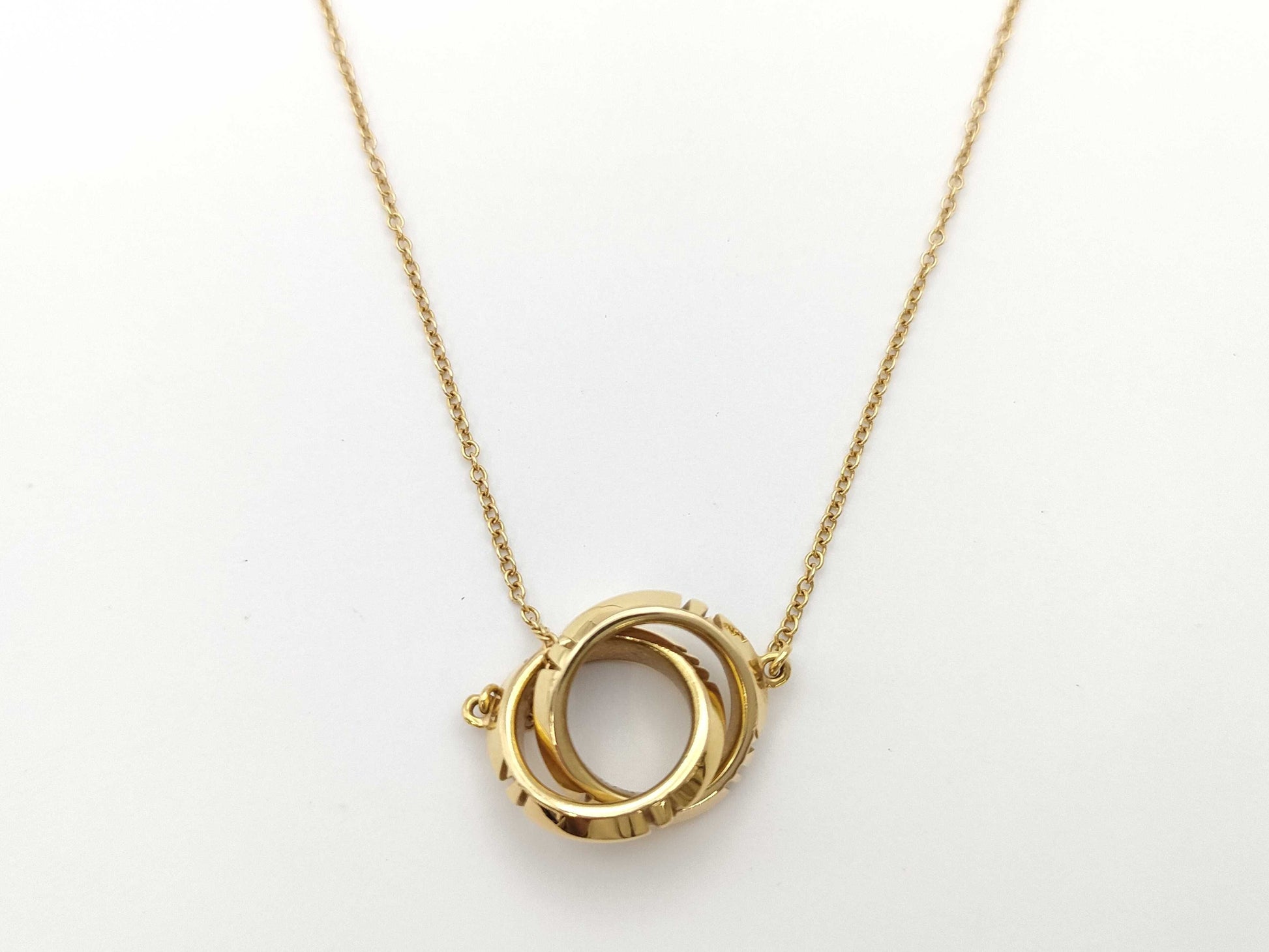 Tiffany & Co. Atlas X Closed Interlocking PG Au750 5.9g Necklace 
