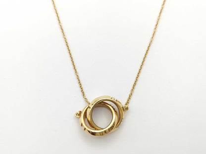Tiffany & Co. Atlas X Closed Interlocking PG Au750 5.9g Necklace 