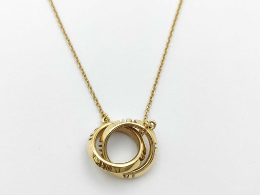 Tiffany & Co. Atlas X Closed Interlocking PG Au750 5.9g Necklace 