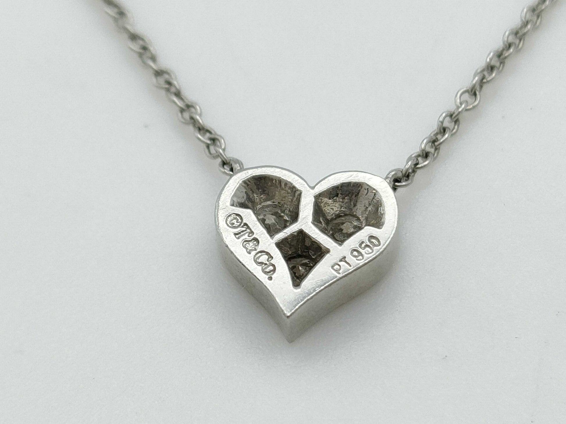 Tiffany & Co. Sentimental Heart 3PD PT950 3.2g Necklace 