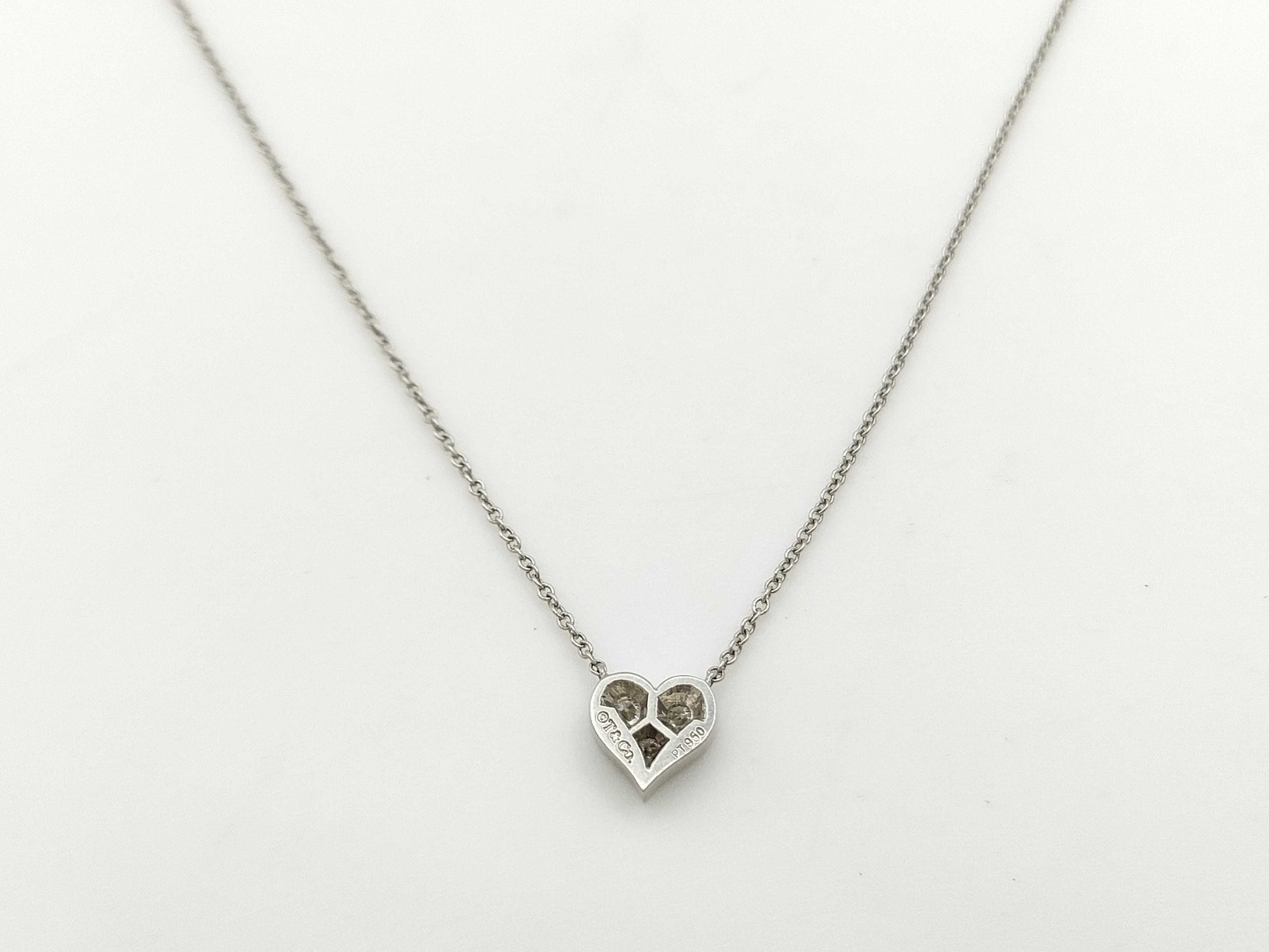 Tiffany & Co. Sentimental Heart 3PD PT950 3.2g Necklace 