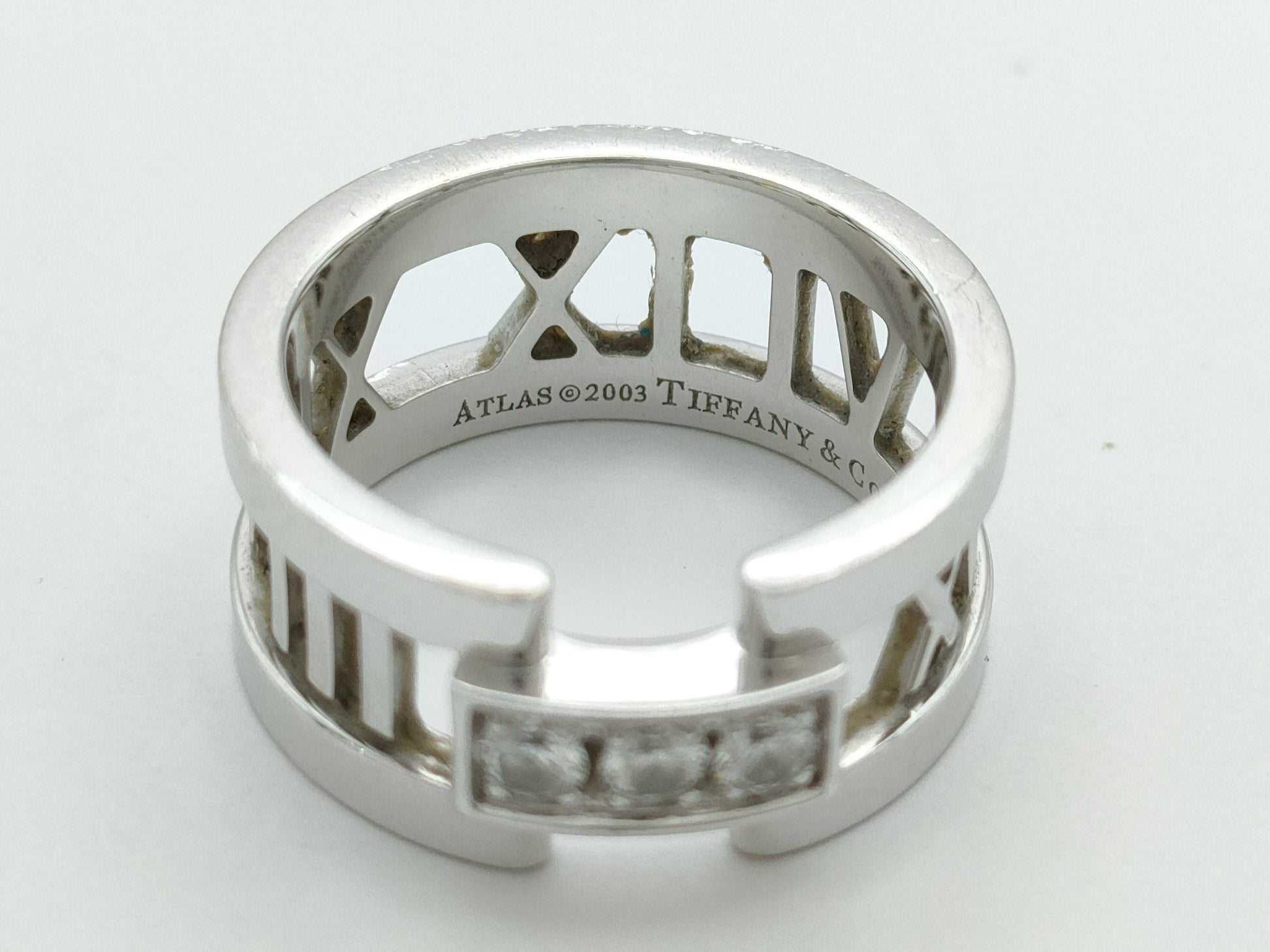 Tiffany & Co. Atlas 3PD White Gold 750 6.8g Ring 