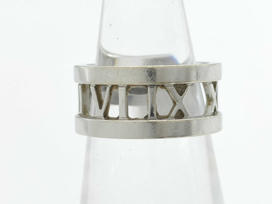 Tiffany & Co. Atlas 3PD White Gold 750 6.8g Ring 