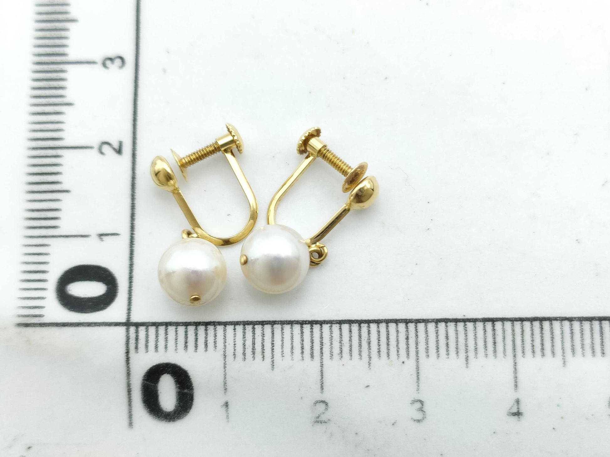 TASAKI Pearl Earrings, approx. 6.8mm diameter, 2.0g, 18K Gold 