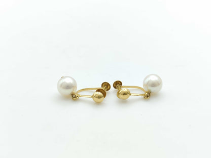 TASAKI Pearl Earrings, approx. 6.8mm diameter, 2.0g, 18K Gold 