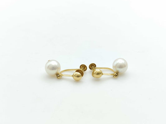 TASAKI Pearl Earrings, approx. 6.8mm diameter, 2.0g, 18K Gold 