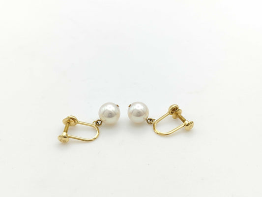 TASAKI Pearl Earrings, approx. 6.8mm diameter, 2.0g, 18K Gold 