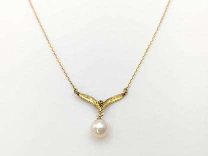 TASAKI Pearl Diameter Approx. 7.0mm Diamond K18 2.6g Necklace 