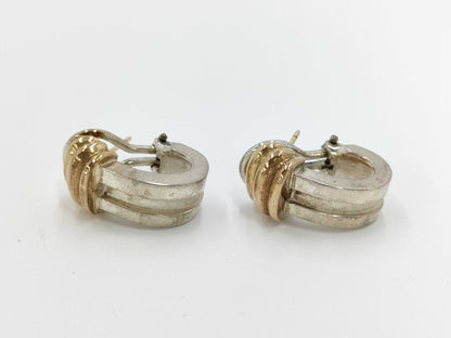 Tiffany & Co. Tiffany Grooved Combination Earrings, SV925 750, 8.1g